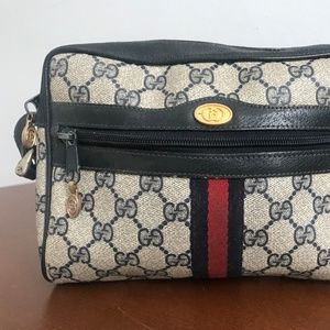 Gucci Vintage Authentic GG Blue Crossbody Bag
